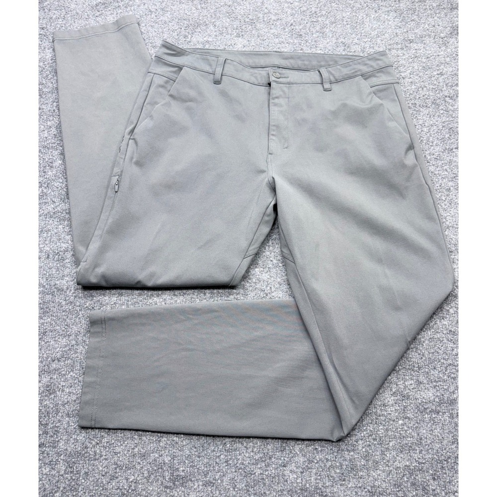 BYLT Premium Basics Mens Everyday Pant Grey Size 38 Tall Technical Stretch Slim